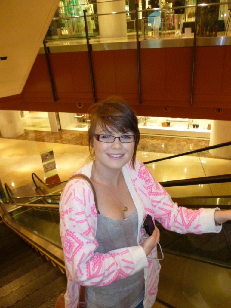 Amy in a shopping mall