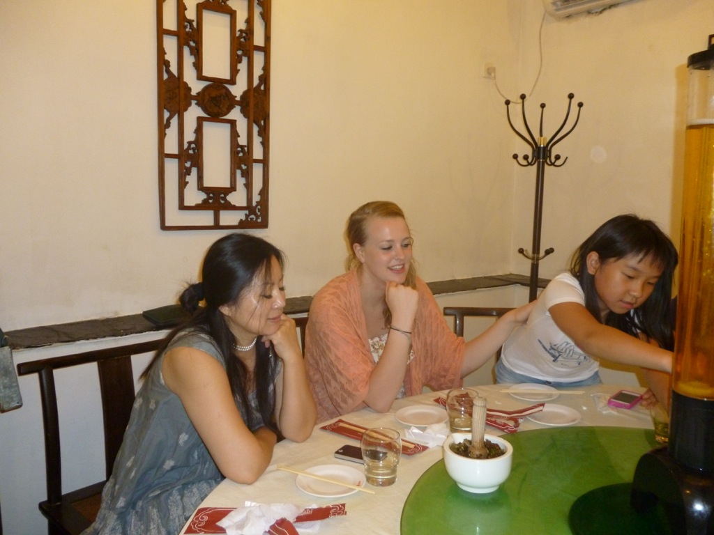 Elena getting my beer!