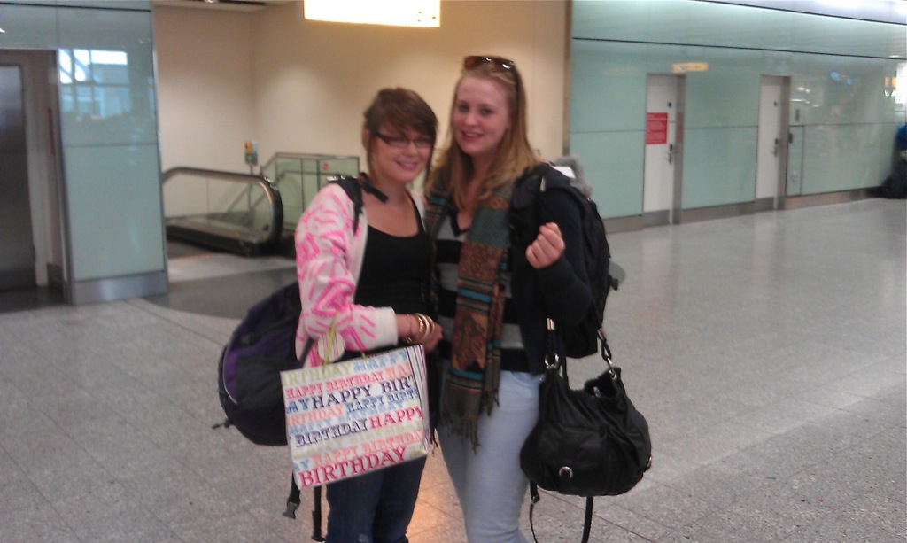 Amy and me at the airport